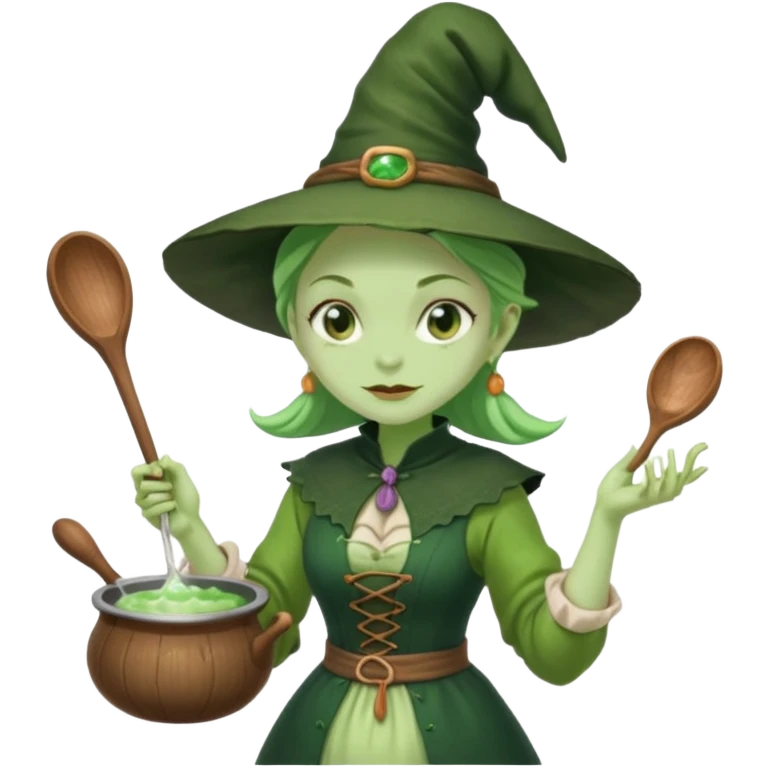 green witch cooking potion emoji