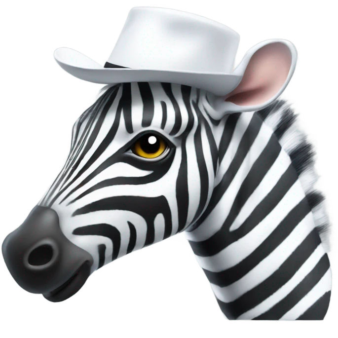Zebra with a white hat blowing a whistle emoji