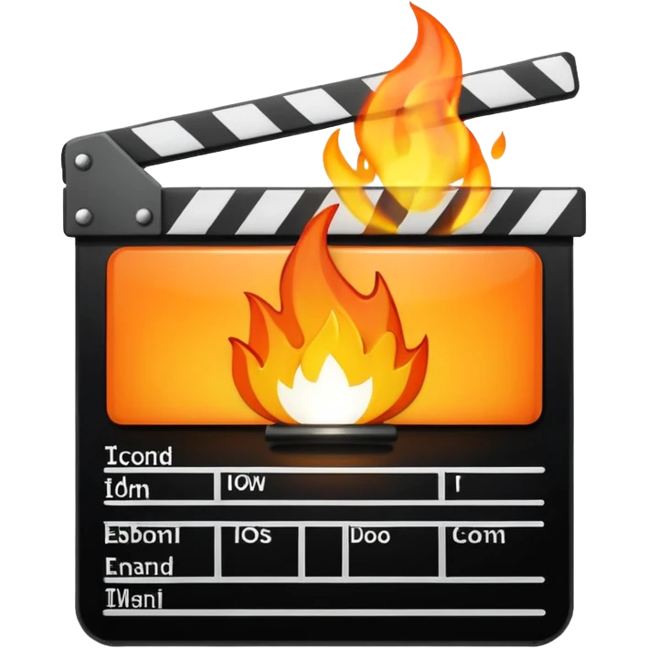clapperboard with a flame inside emoji
