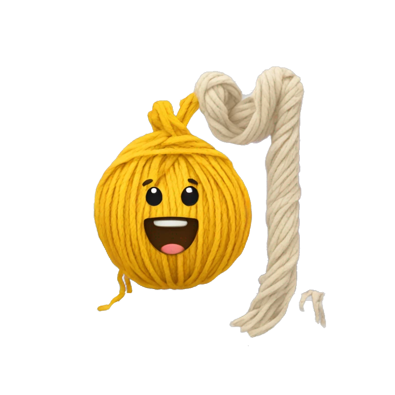 Laptop and yarn emoji