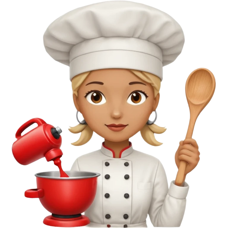cocinera mujer con batidora roja emoji
