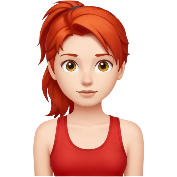 A red-haired girl with fair skin in a red tank top emoji