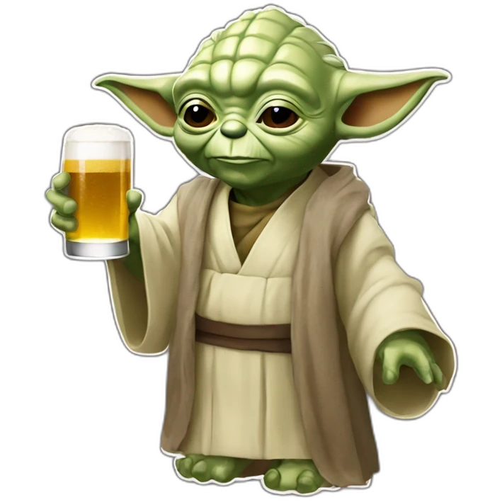 Yoda qui boit de la biere emoji