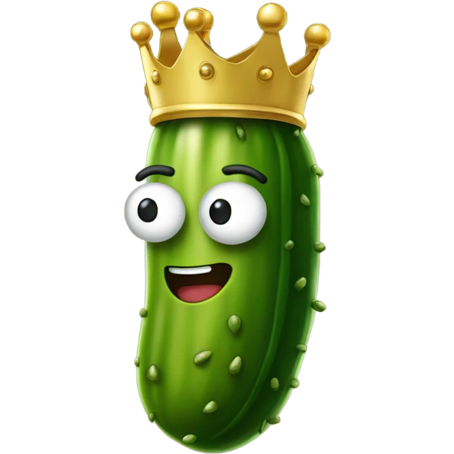 A pickle wearing a crown emoji