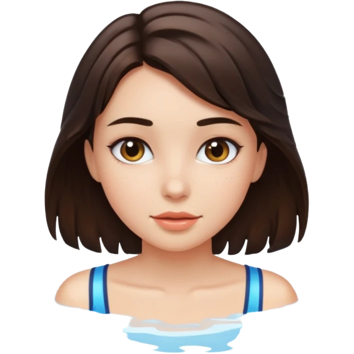 Brunette girl with cool water emoji