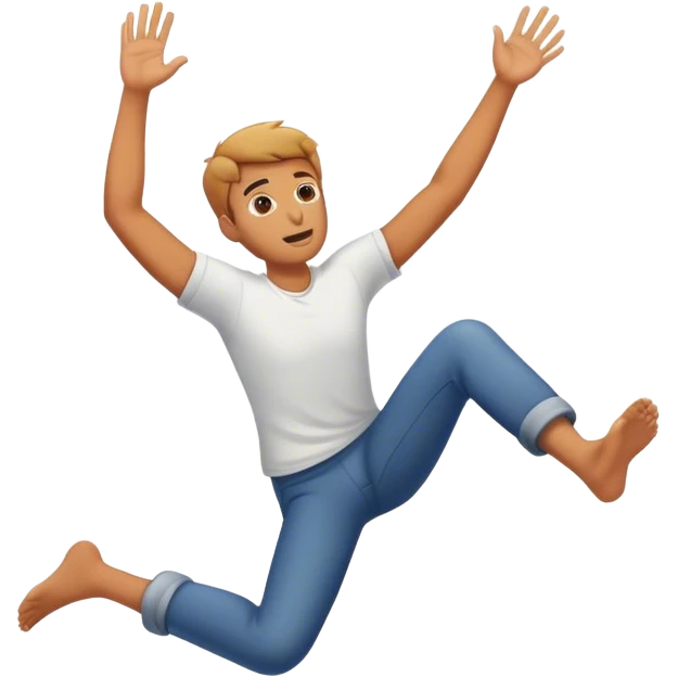 Falling person that’s reaching up emoji