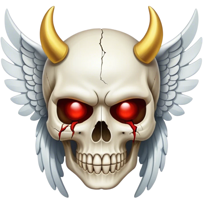Skull who put his Angel mask of and reales the Devil emoji