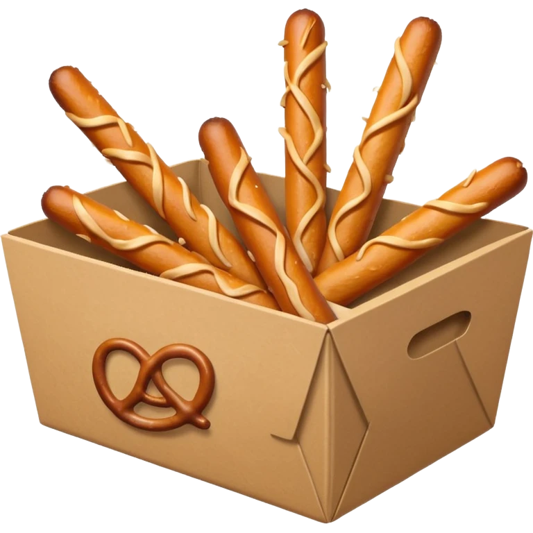 Pretzel sticks on food paper box emoji