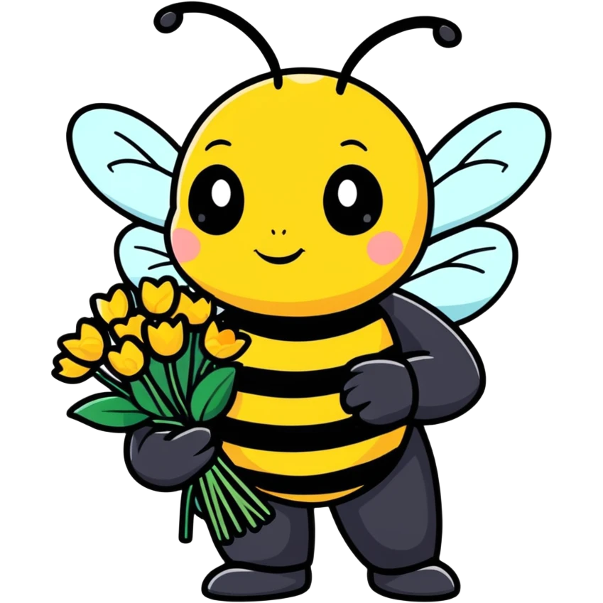 Bee attending a funeral emoji