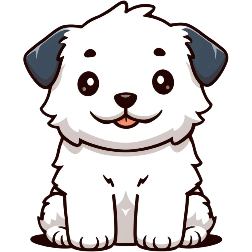 black poochon dog emoji
