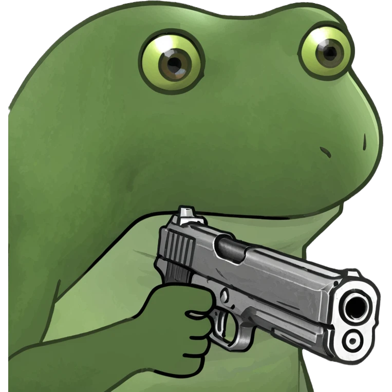 Emoji with a gun emoji