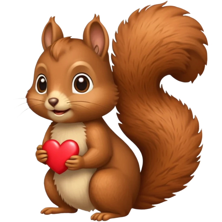 Squirrel with acorn and heart eye emoji