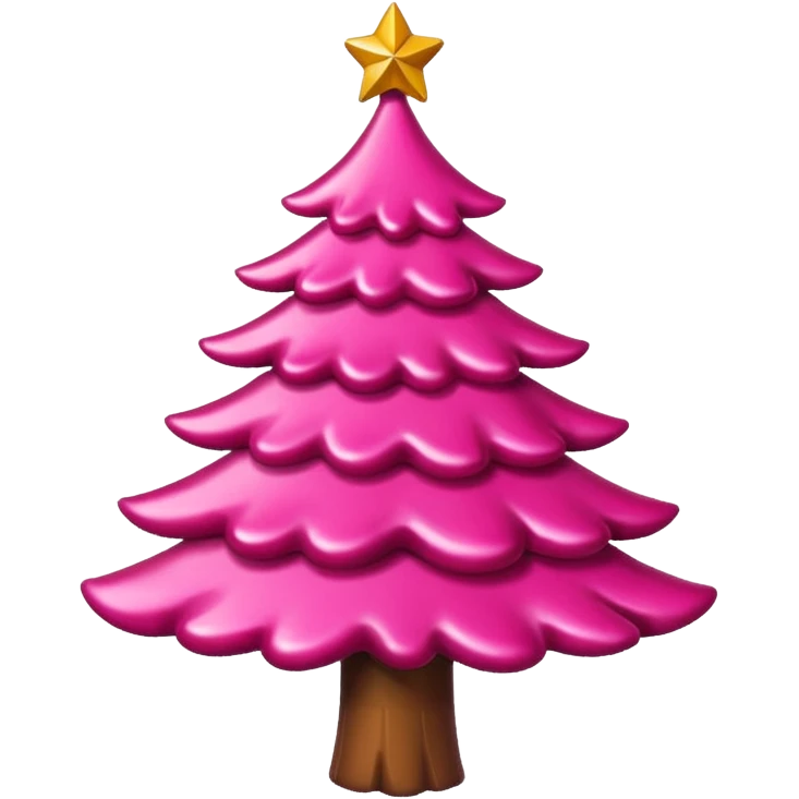 Crea un arbol de navidad en color rosa que parezca de caramelo emoji