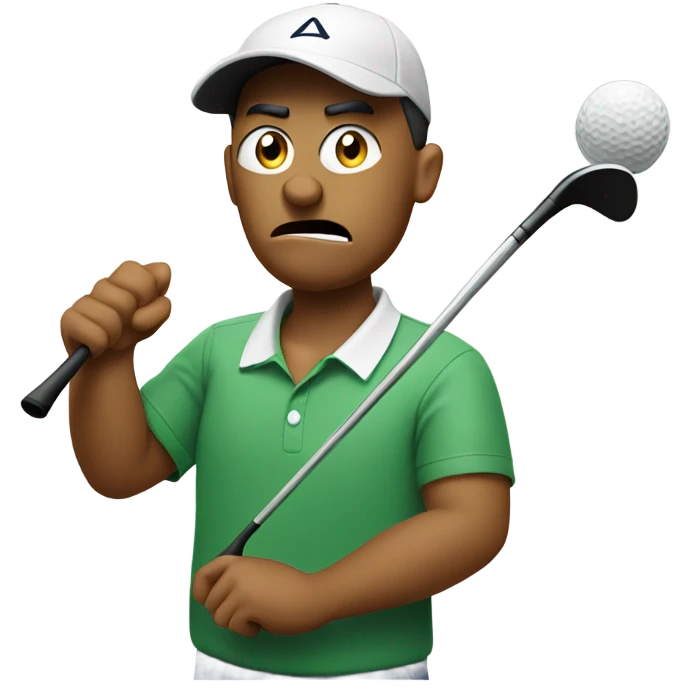 Golfer emoji with angry face  emoji