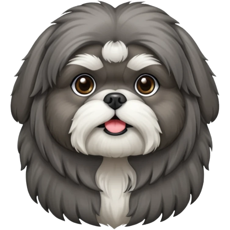 Dark grey shih tzu emoji