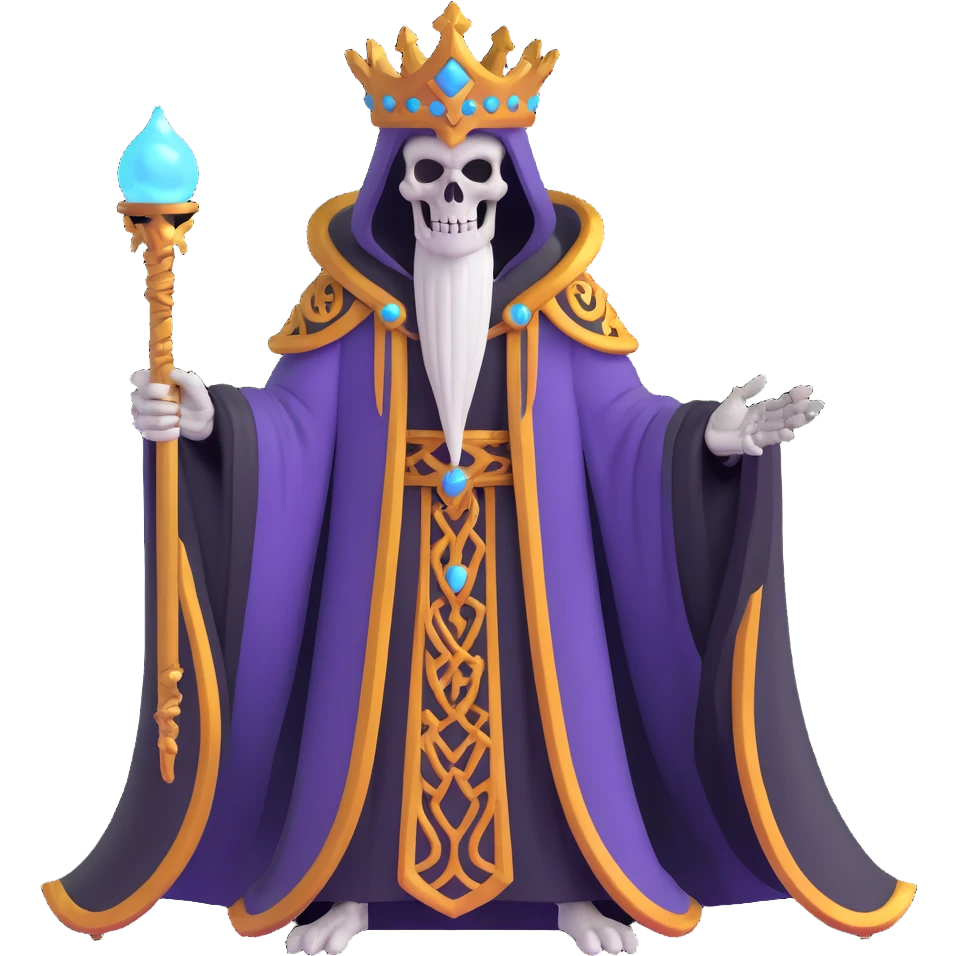 dark undead lich overlord commanding skeletal servants emoji