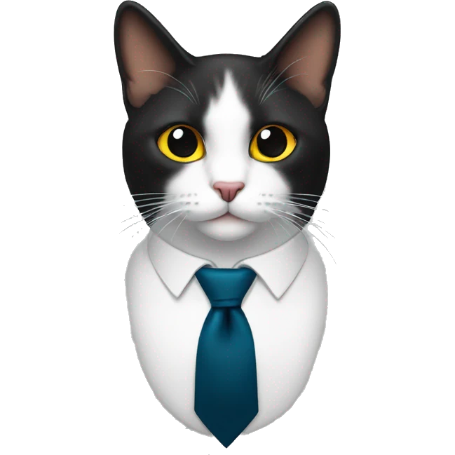 Gato negro con corbata  emoji