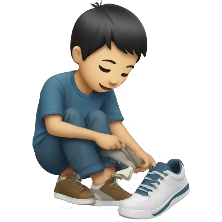 Chinese kid making shoes emoji