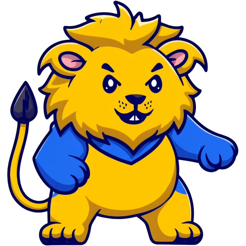 The Beast from Beauty and the Beast, fierce lion-like creature with horns and royal blue outfit emoji