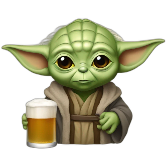 Bb yoda qui bois de la bier emoji