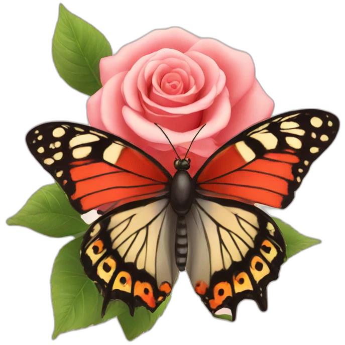 Butterfly with rose emoji