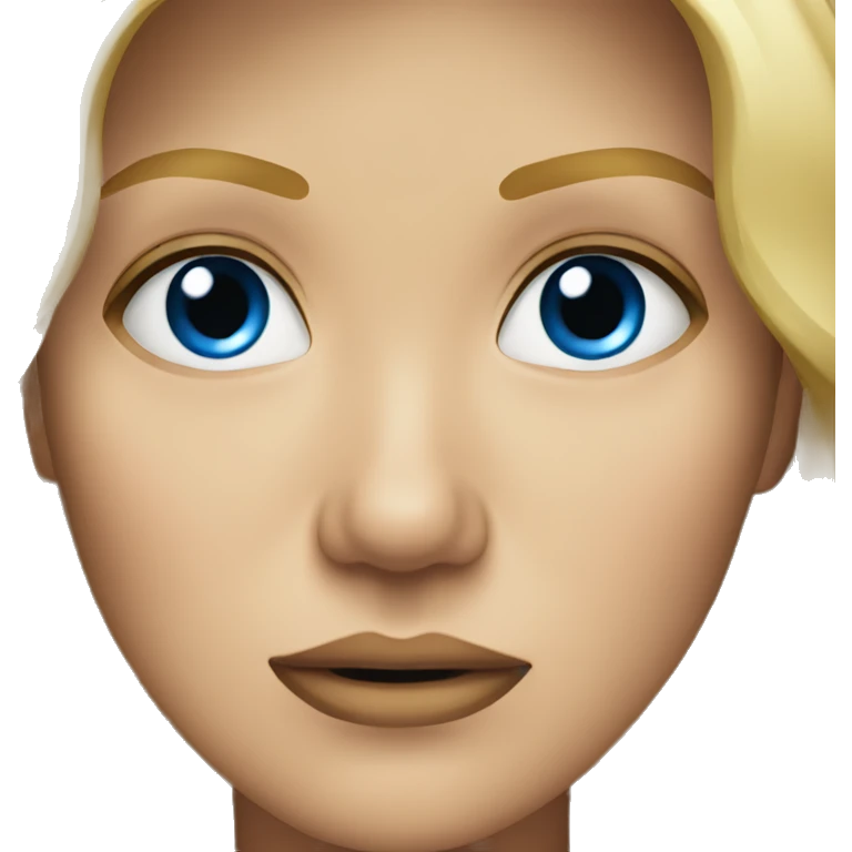 Blonde woman blue eyes frowning  emoji