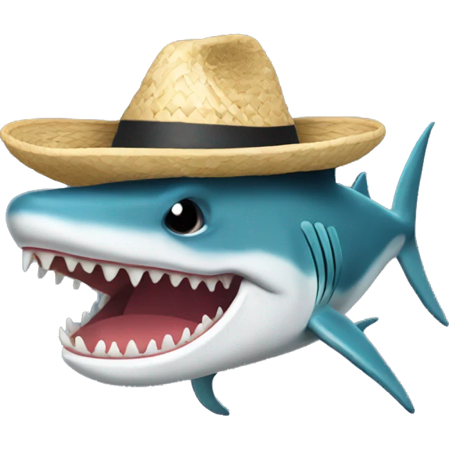 Tiburón con sombrero de copa emoji