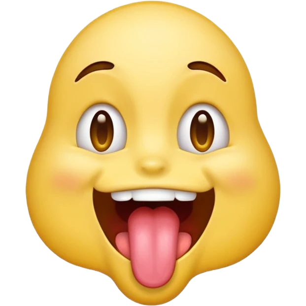 Emoji sticking its tongue out and drooling while looking up ecstatic happy and drooling emoji