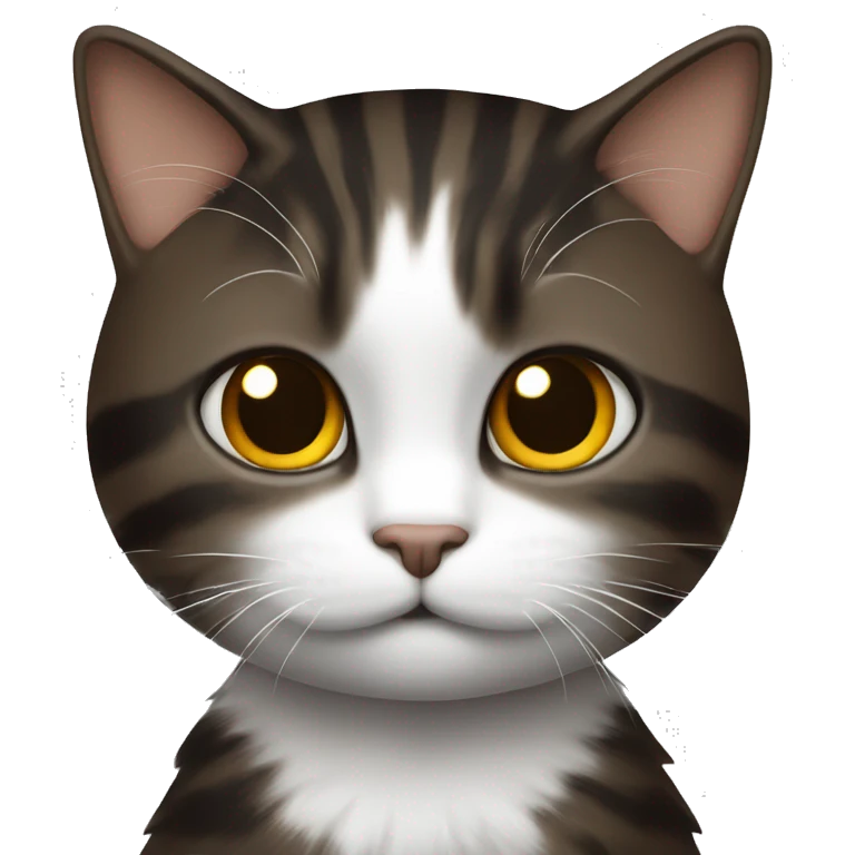 Chat sur un chat blanc noir brun emoji