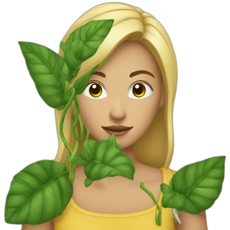 femme entourée de plantes emoji