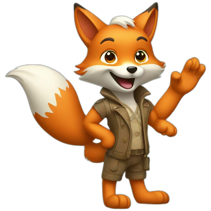 fox waving goog buy emoji