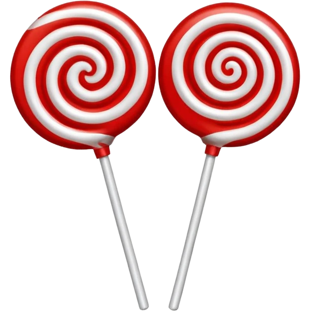 2 red round lollipops emoji