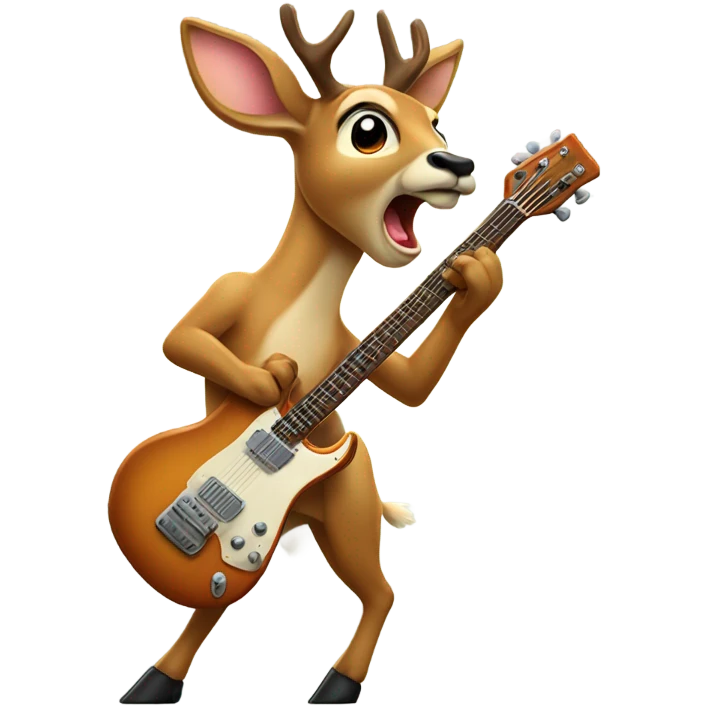 Deer playing electric guitar emoji