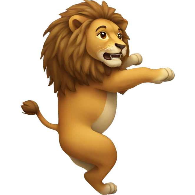 Lion backflippong emoji