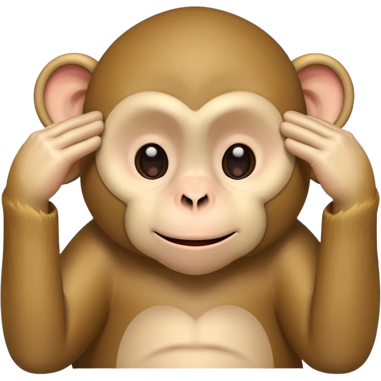 Monkey covering eyes without a smile  emoji