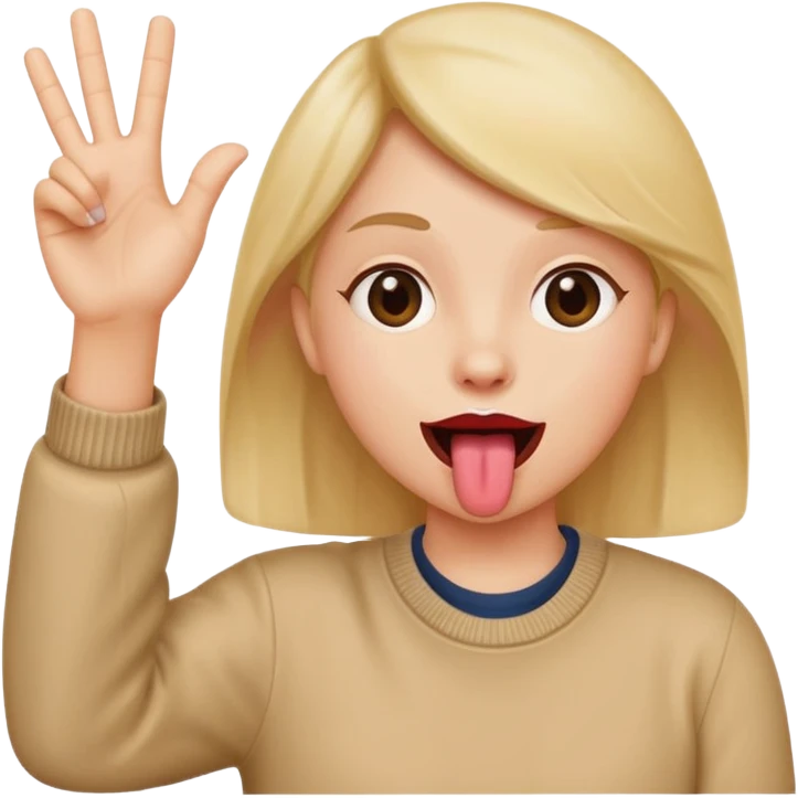person emoji with tongue out, one hand waving, playful expression emoji