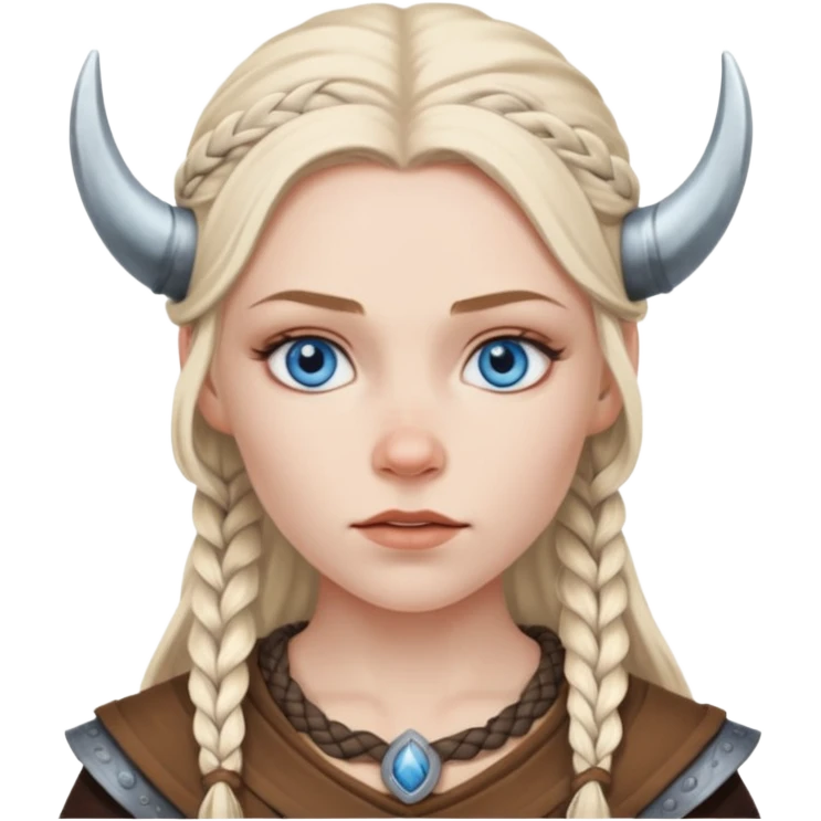 Viking female slave with blue eyes  and no helmet  emoji