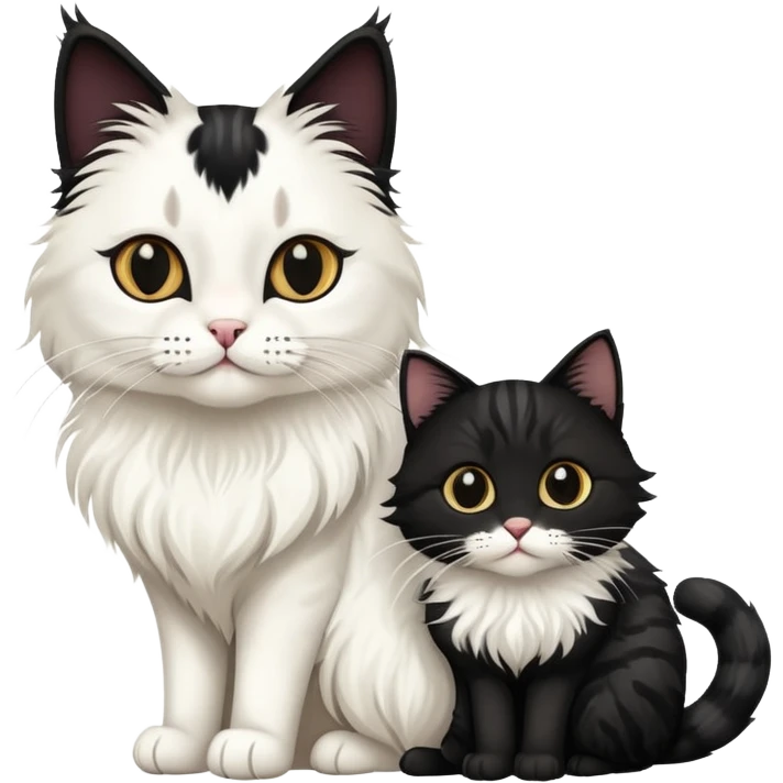 white and black cat with Bengali cat  emoji