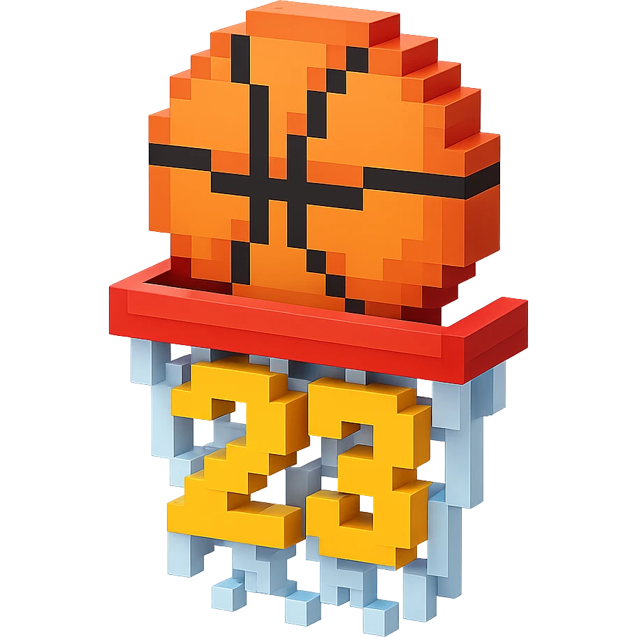 баскетбольный мяч с надписью "23" в сетке, no background emoji