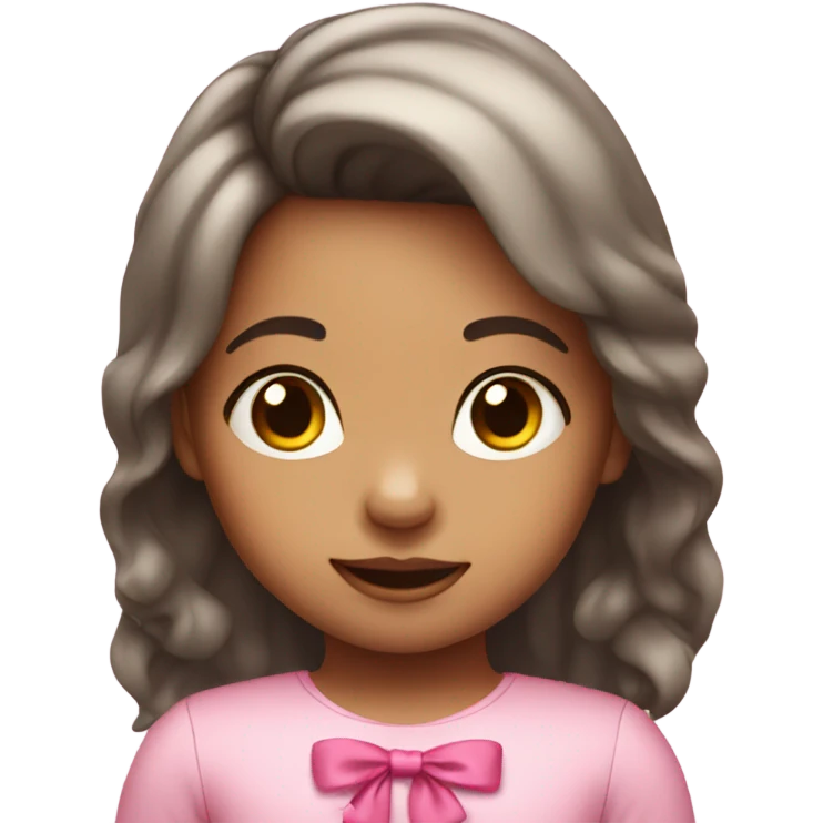 toddler girl with pink bow long hair emoji