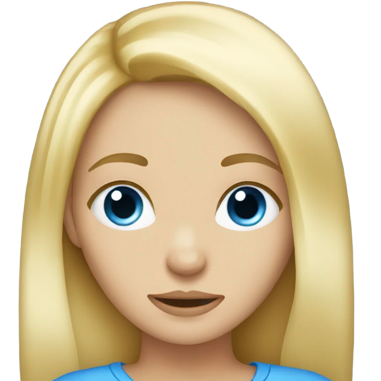 blonde girl with blue eyes being lazy emoji