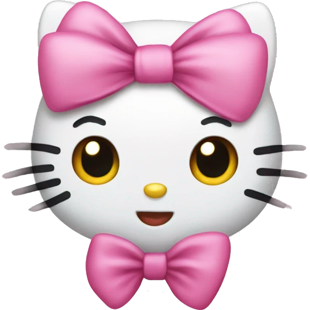 Hello kitty with a pink bow emoji