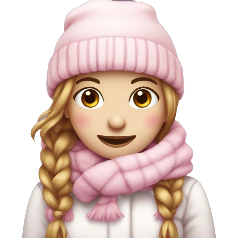 A pink cute girl snowman  emoji