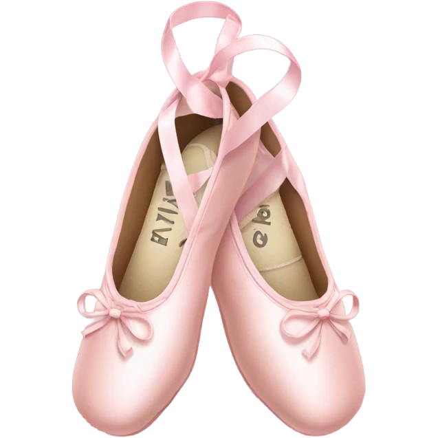 Crossed light pink ballet shoes with long and beautiful corses design emoji