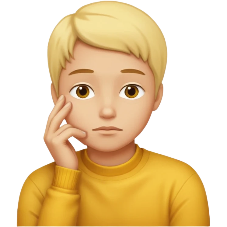YellowResting chin on hand emoji