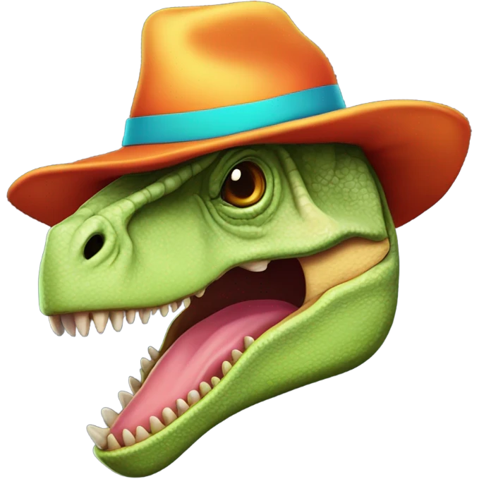 Dinosaurio con sombrero  emoji