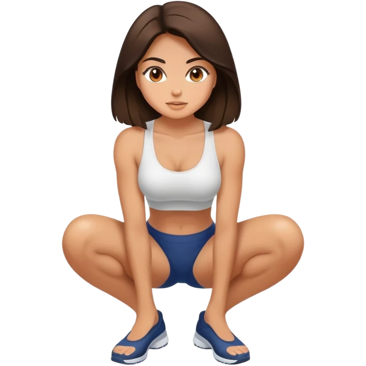 Beautiful brunette squat emoji