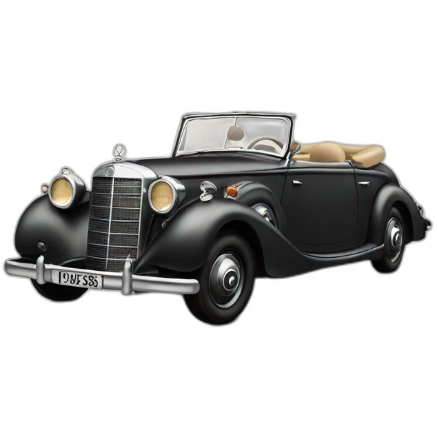 guy driving a 1939 Mercedes Benz 320B emoji