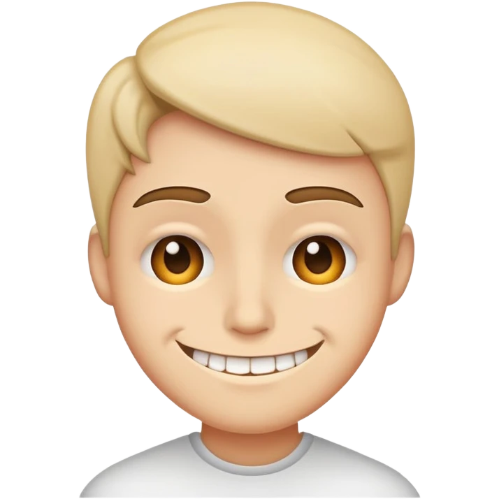 person with a forced fake smile, insincere smile emoji