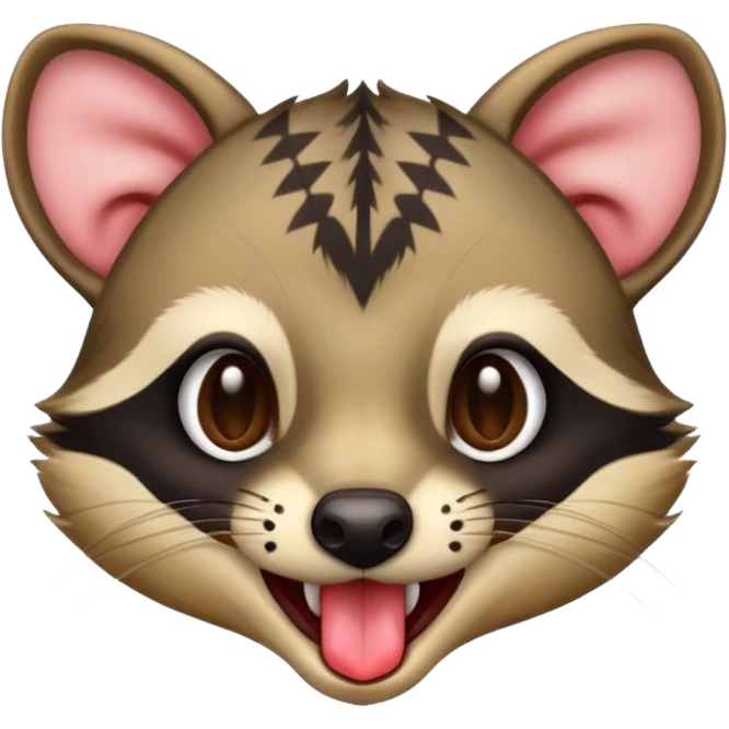 civet shows yummy face with long tongue emoji